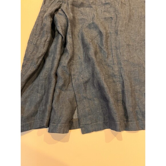 NWT JOSEPH ABBOUD Military Jacket HERRINGBONE Men XL Blue LINEN Zip Button - Picture 15 of 16